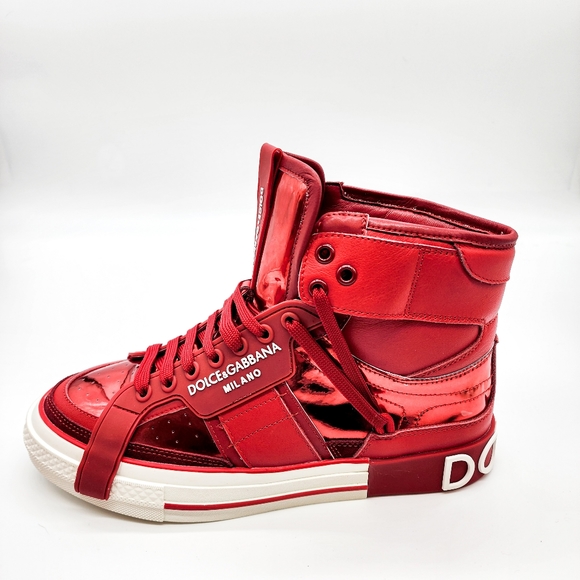 Dolce & Gabbana Other - SOLD 💝 DOLCE & GABBANA Red Gloss Leather High-Top Designer Sneakers Shoes EU 43